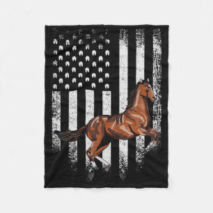 Amerikaanse vlag Thoroughbred Horseb Fleece Deken