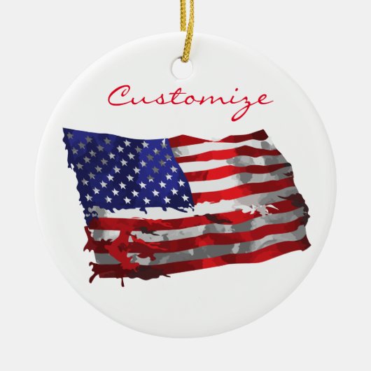 Amerikaanse vlag Thunder_Cove Keramisch Ornament (Voorkant)
