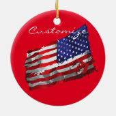 Amerikaanse vlag Thunder_Cove Keramisch Ornament (Achterkant)