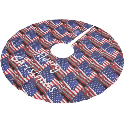  Amerikaanse vlag Thunder_Cove Kerstboom Rok (Gekanteld)