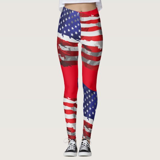 Amerikaanse vlag Thunder_Cove Leggings (Voorkant)