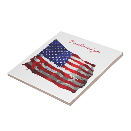 Amerikaanse vlag Thunder_Cove Tegeltje (Zijkant)