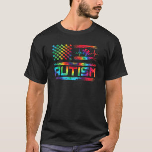 Amerikaanse Vlag Tie Dye Autisme Patriottisch 4 j T-shirt