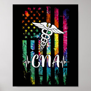 Amerikaanse vlag Tie Dye Cna Costume Nurse Day Nur Poster