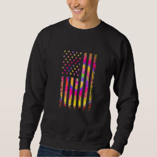 Amerikaanse vlag Tie Dye USA Patriotic 4 Trui