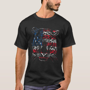Amerikaanse vlag tijger patriottisch T-shirt Onafh