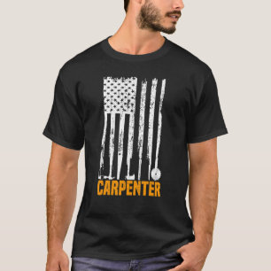 Amerikaanse Vlag Timmerman Ambachtsman Houtbewerke T-shirt
