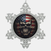 Amerikaanse vlag tin sneeuwvlok ornament (Voorkant)