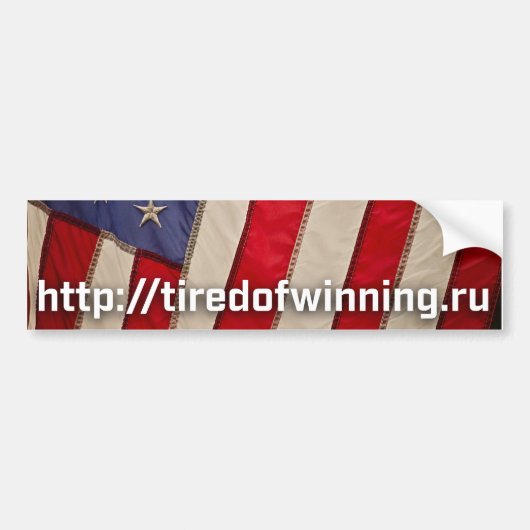 Amerikaanse Vlag tiredofwinning.ru Bumpersticker (Voorkant)