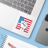 Amerikaanse vlag | Toenemende ist Sticker (Laptop met iPhone)
