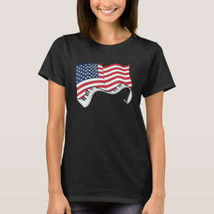 Amerikaanse vlag toetsenbord Patriottische pianist T-shirt