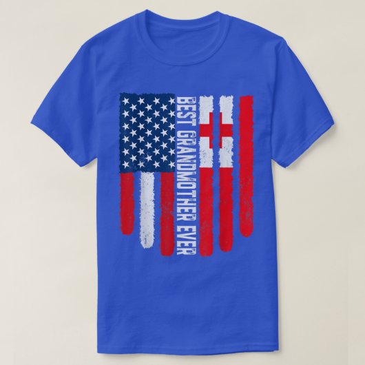 Amerikaanse vlag Tonga vlag Beste grootmoeder ooit T-shirt (Design voorkant)