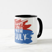 Amerikaanse vlag Top Hoed met Brush Stroke Design Mok (Voorkant rechts)