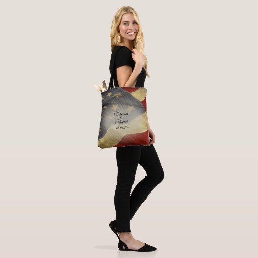 Amerikaanse vlag tote bag (Op model)