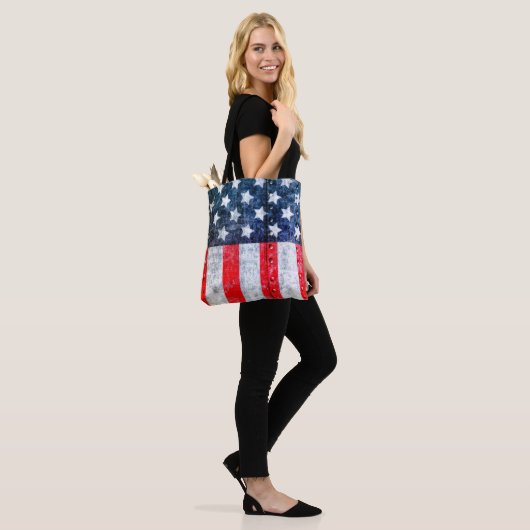 Amerikaanse vlag tote bag (Op model)