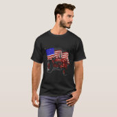 Amerikaanse vlag tractor boer t-shirt (Voorkant volledig)