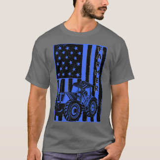  Amerikaanse vlag tractor cadeau voor boer T-shirt