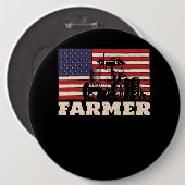 Amerikaanse vlag Tractor Ronde Button 6,0 Cm (Voorkant /achterkant)