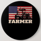 Amerikaanse vlag Tractor Ronde Button 6,0 Cm (Voorkant)