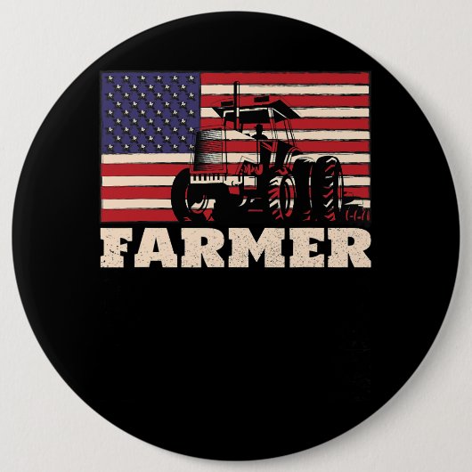 Amerikaanse vlag Tractor Ronde Button 6,0 Cm (Voorkant)