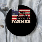 Amerikaanse vlag Tractor Ronde Button 6,0 Cm (In situ)