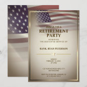 Amerikaanse vlag | Transparant | Goud Lijst |  Kaart (Voorkant / Achterkant)