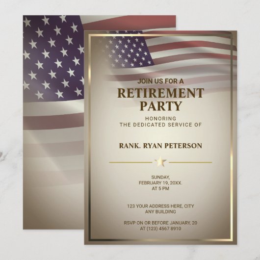 Amerikaanse vlag | Transparant | Goud Lijst |  Kaart (Voorkant / Achterkant)