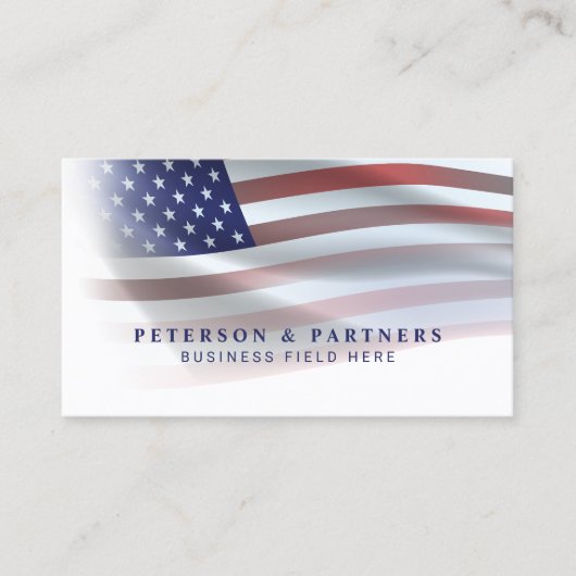 Amerikaanse vlag | Transparante indeling | wit Visitekaartje (Voorkant)