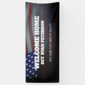 Amerikaanse vlag | Transparante indeling | Zwart Spandoek (Verticaal)