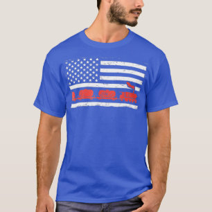 Amerikaanse vlag trein conducteur t-shirt