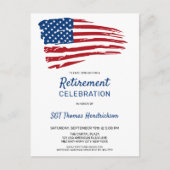 Amerikaanse vlag Trendy: Militaire Pensioenpartij Aankondigingskaart (Voorkant)
