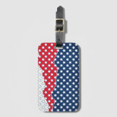 Amerikaanse vlag - Trendy Red White & Blue Stars Bagagelabel (Voorkant (verticaal))