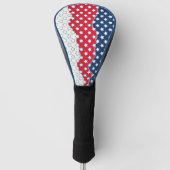 Amerikaanse vlag - Trendy Red White & Blue Stars Golfheadcover (Voorkant)