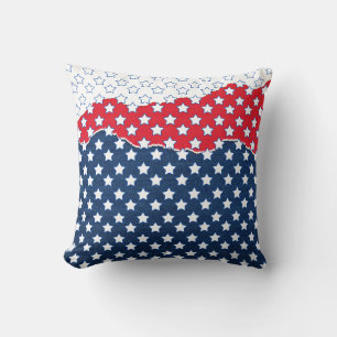 Amerikaanse vlag - Trendy Red White & Blue Stars Kussen