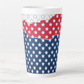 Amerikaanse vlag - Trendy Red White & Blue Stars Latte Mok (Voorkant)