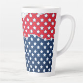 Amerikaanse vlag - Trendy Red White & Blue Stars Latte Mok (Rechts)