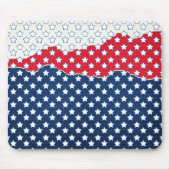 Amerikaanse vlag - Trendy Red White & Blue Stars Muismat (Voorkant)