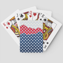 Amerikaanse vlag - Trendy Red White & Blue Stars Pokerkaarten