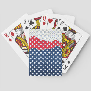 Amerikaanse vlag - Trendy Red White & Blue Stars Pokerkaarten