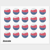 Amerikaanse vlag - Trendy Red White & Blue Stars Ronde Sticker (Vel)