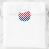 Amerikaanse vlag - Trendy Red White & Blue Stars Ronde Sticker (Tas)