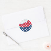 Amerikaanse vlag - Trendy Red White & Blue Stars Ronde Sticker (Envelop)