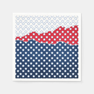 Amerikaanse vlag - Trendy Red White & Blue Stars Servet