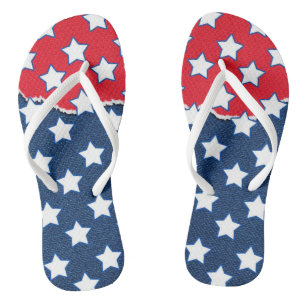 Amerikaanse vlag - Trendy Red White & Blue Stars Teenslippers