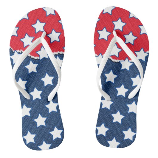 Amerikaanse vlag - Trendy Red White & Blue Stars Teenslippers (Voetbed)