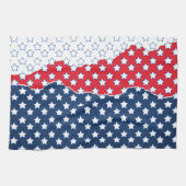 Amerikaanse vlag - Trendy Red White & Blue Stars Theedoek (Horizontaal)