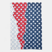 Amerikaanse vlag - Trendy Red White & Blue Stars Theedoek (Verticaal)