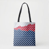 Amerikaanse vlag - Trendy Red White & Blue Stars Tote Bag (Voorkant)