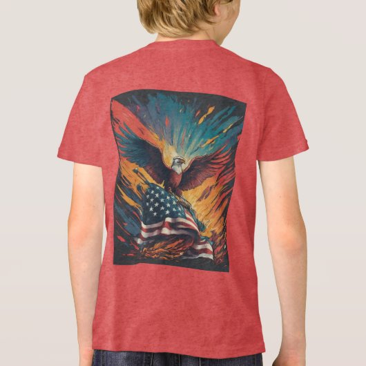 Amerikaanse vlag Tri-Blend shirt (Achterkant)