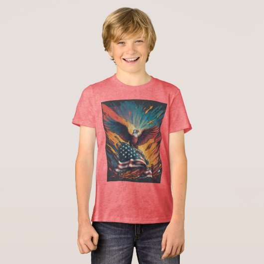 Amerikaanse vlag Tri-Blend shirt (Voorkant volledig)